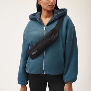 Pangaia Recycled Wool Fleece Reversible Bomber Jacket Storm Blue Women's Small